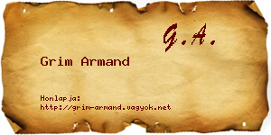 Grim Armand névjegykártya
